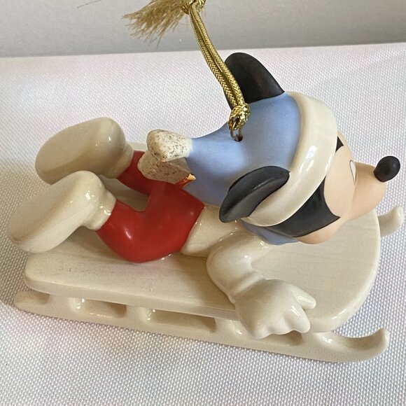 Lenox Mickey's Sledding Adventure Ornament, Disney Showcase Mickey Ornament - Picture 6 of 7
